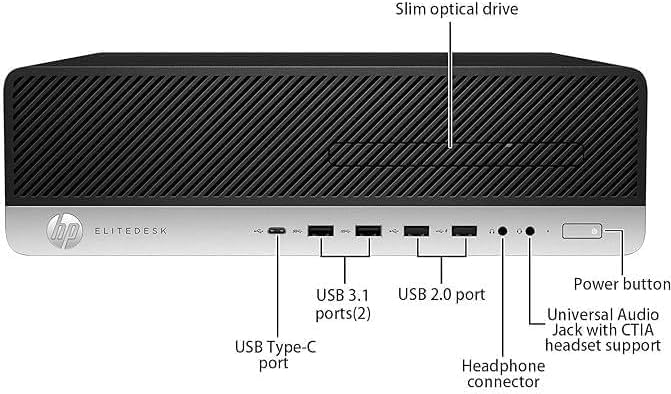 HP EliteDesk 800 G3 SFF Desktop PC Intel Core i5-6500 3.20GHz 16GB RAM 512GB SSD WiFi BT Keyboard Mouse Windows 11 Pro (Refurbished)