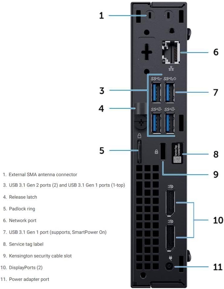 Dell OptiPlex 7070 Business Micro Desktop Computer, Intel Core i5-8500T, 16GB DDR4 RAM, 1TB SSD, USB Keyboard and Mouse, Windows 11 Pro(Renewed)