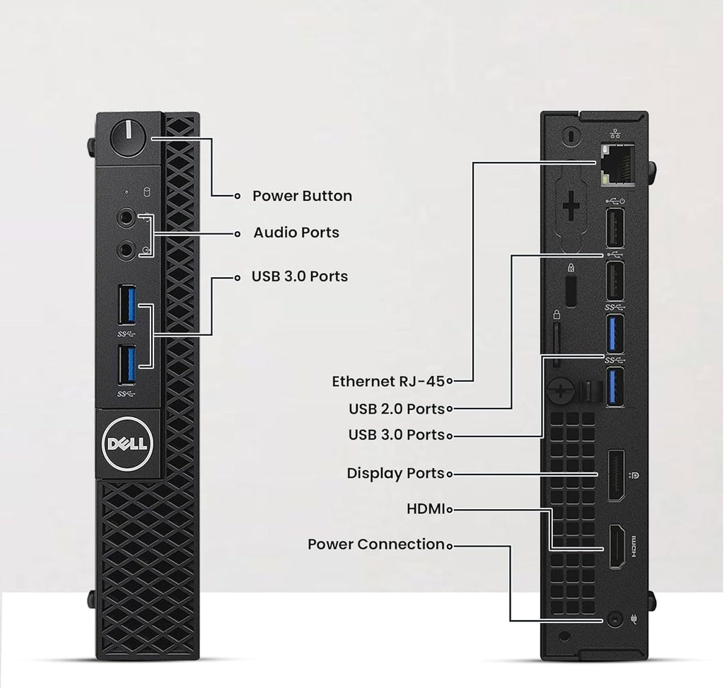 Dell Optiplex 3040 Tiny PC, i3-6100T, 8GB RAM, 256GB SSD, Windows 11 Pro (Refurbished)